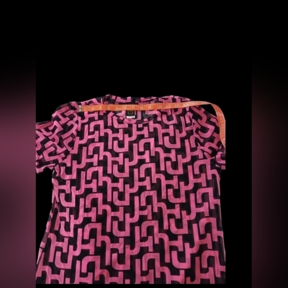 Mesh Biker Shorts Set Large Hot Pink and Black Two Piece - Picture 10 of 11